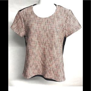 Banana Republic Red Black Tweed Career Top Medium